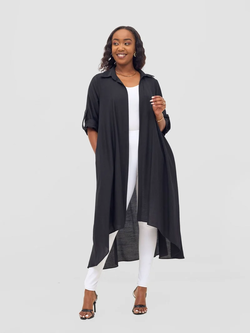 Vivo Ava 3/4 Sleeve Kimono - Black