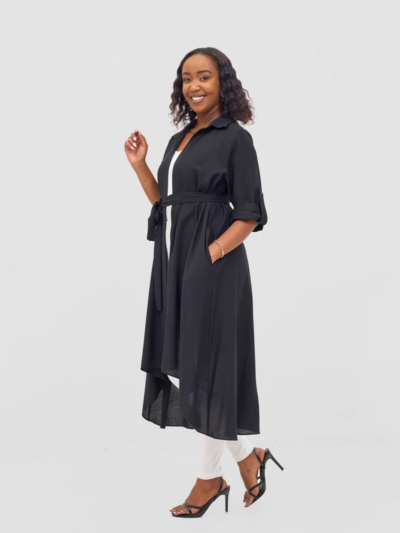 Vivo Ava 3/4 Sleeve Kimono - Black