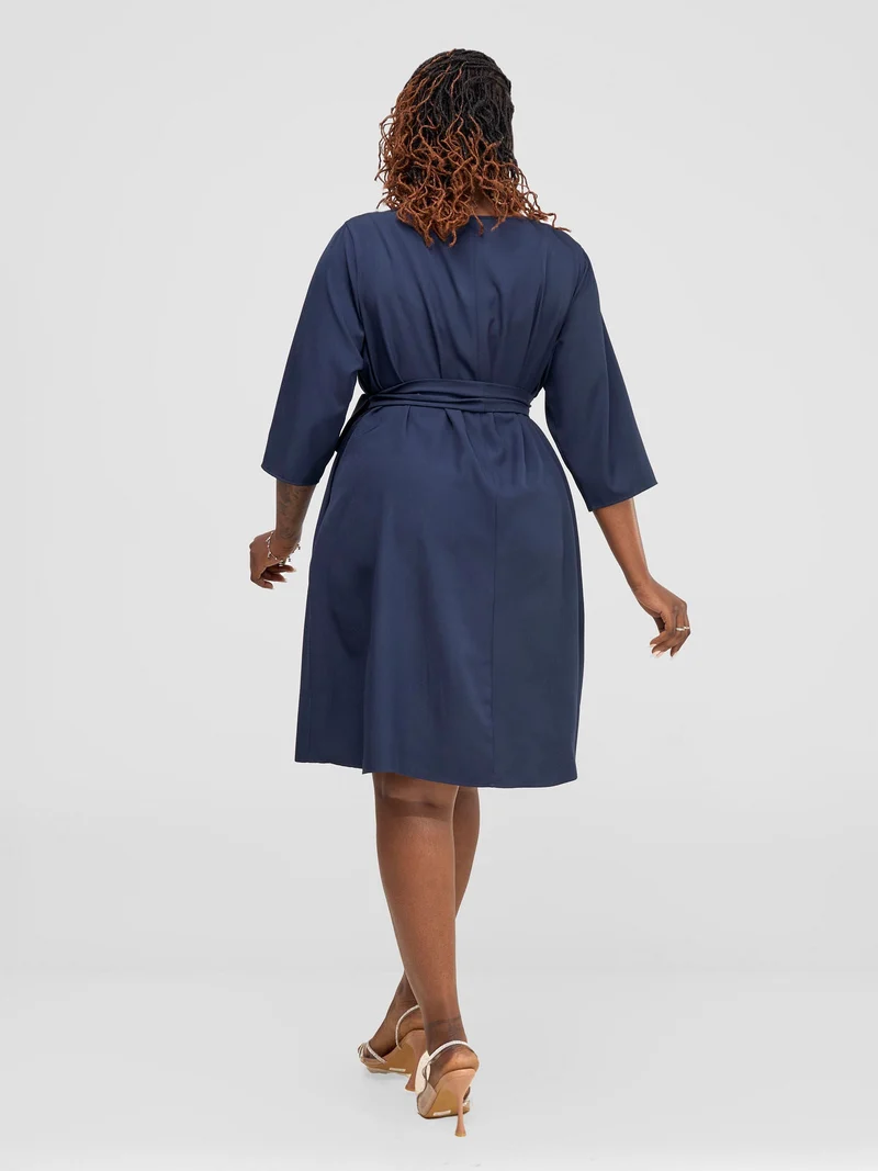 Vivo Laika 3/4 Sleeve Tent Dress - Navy
