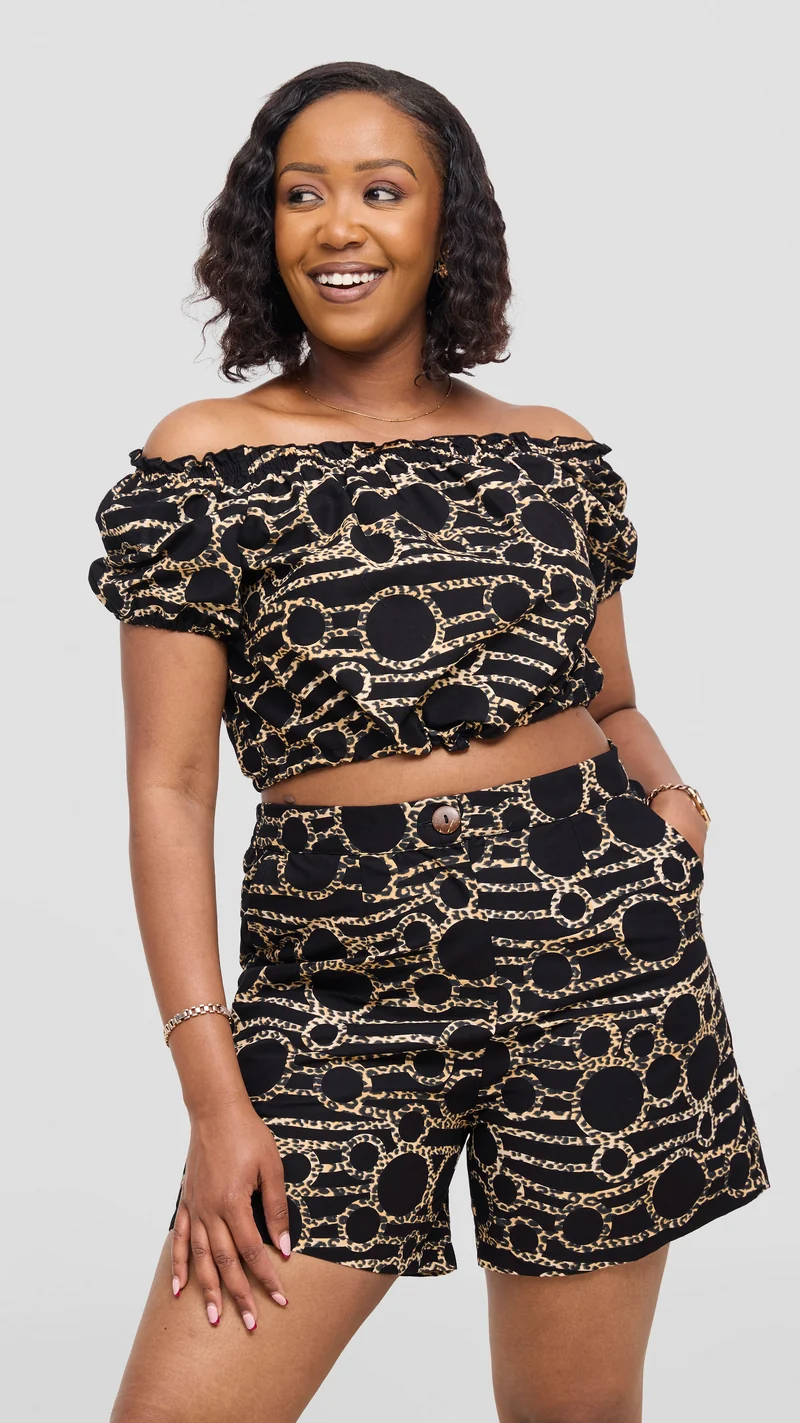 Safari Tafari Shorts - Black Brown Shade A