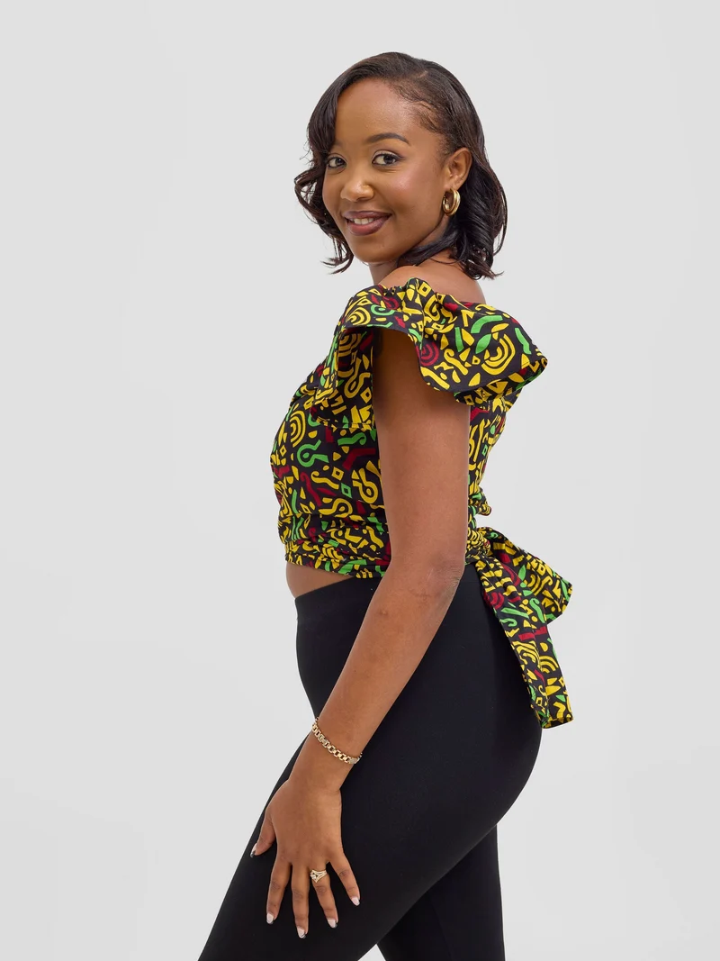 Safari Sizani 2 Way Wrap Top - Tafo Print