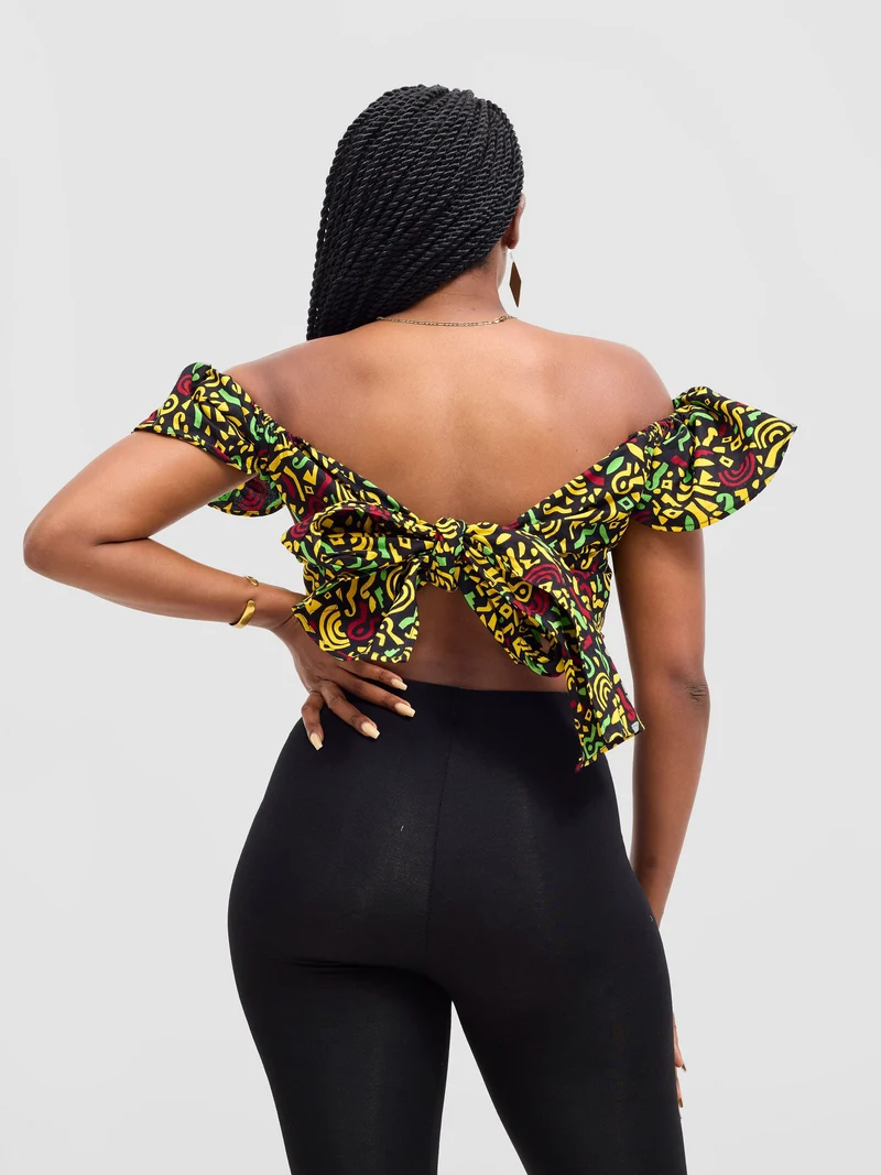 Safari Sizani 2 Way Wrap Top - Tafo Print