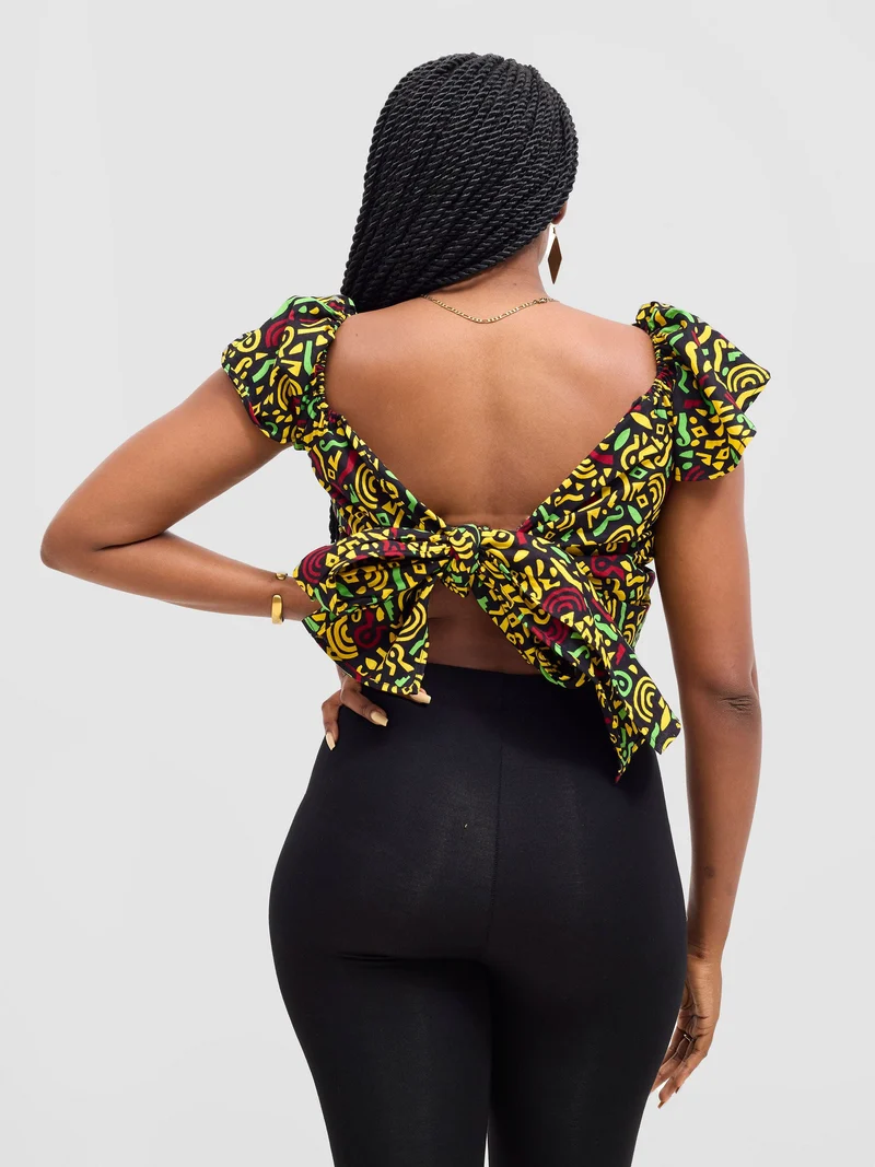 Safari Sizani 2 Way Wrap Top - Tafo Print