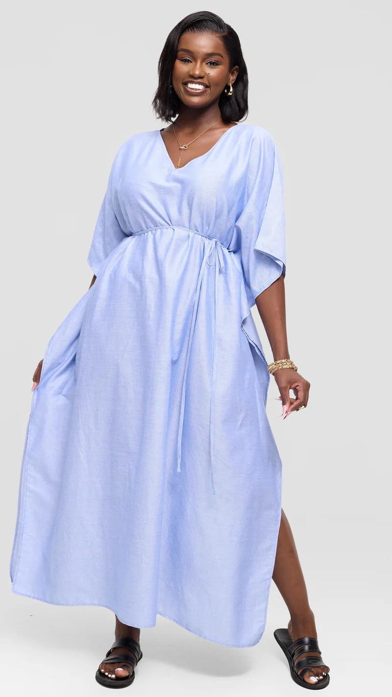 Safari by Vivo Wide Kaftan in Cotton - Blue