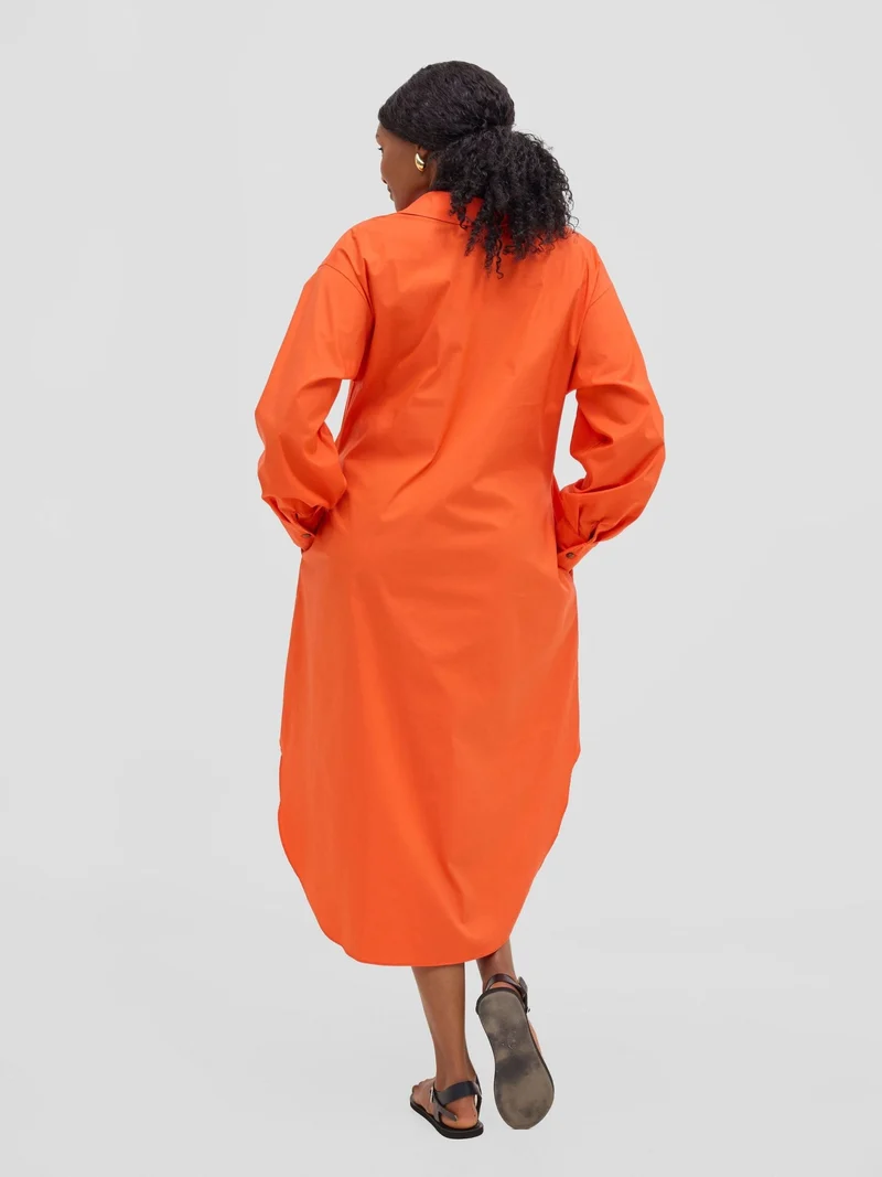 Safari by Vivo Mansi Bishop Sleeve Shacket - Orange