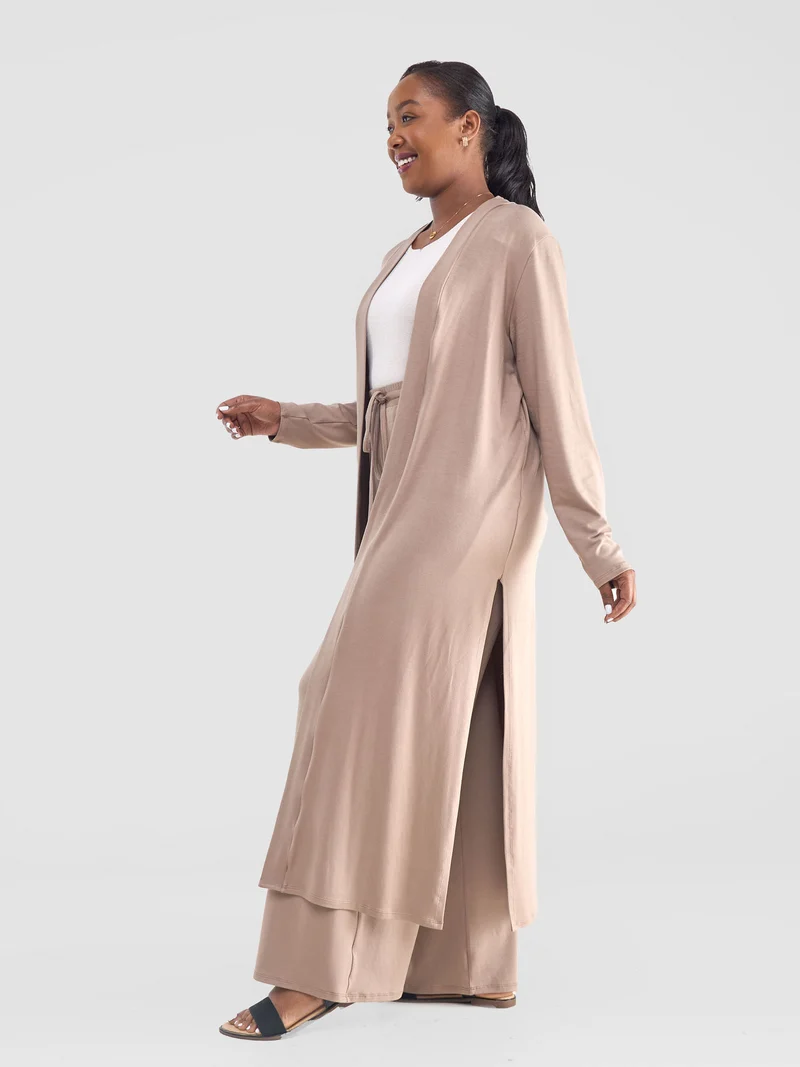 Safari Long Sleeve Waterfall - Light Taupe
