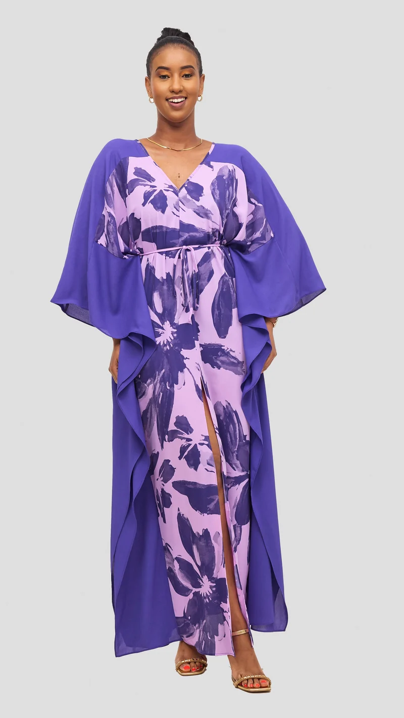 Vivo Iyana Maxi Cover Up - Lilac / Purple Iya Print / Purple