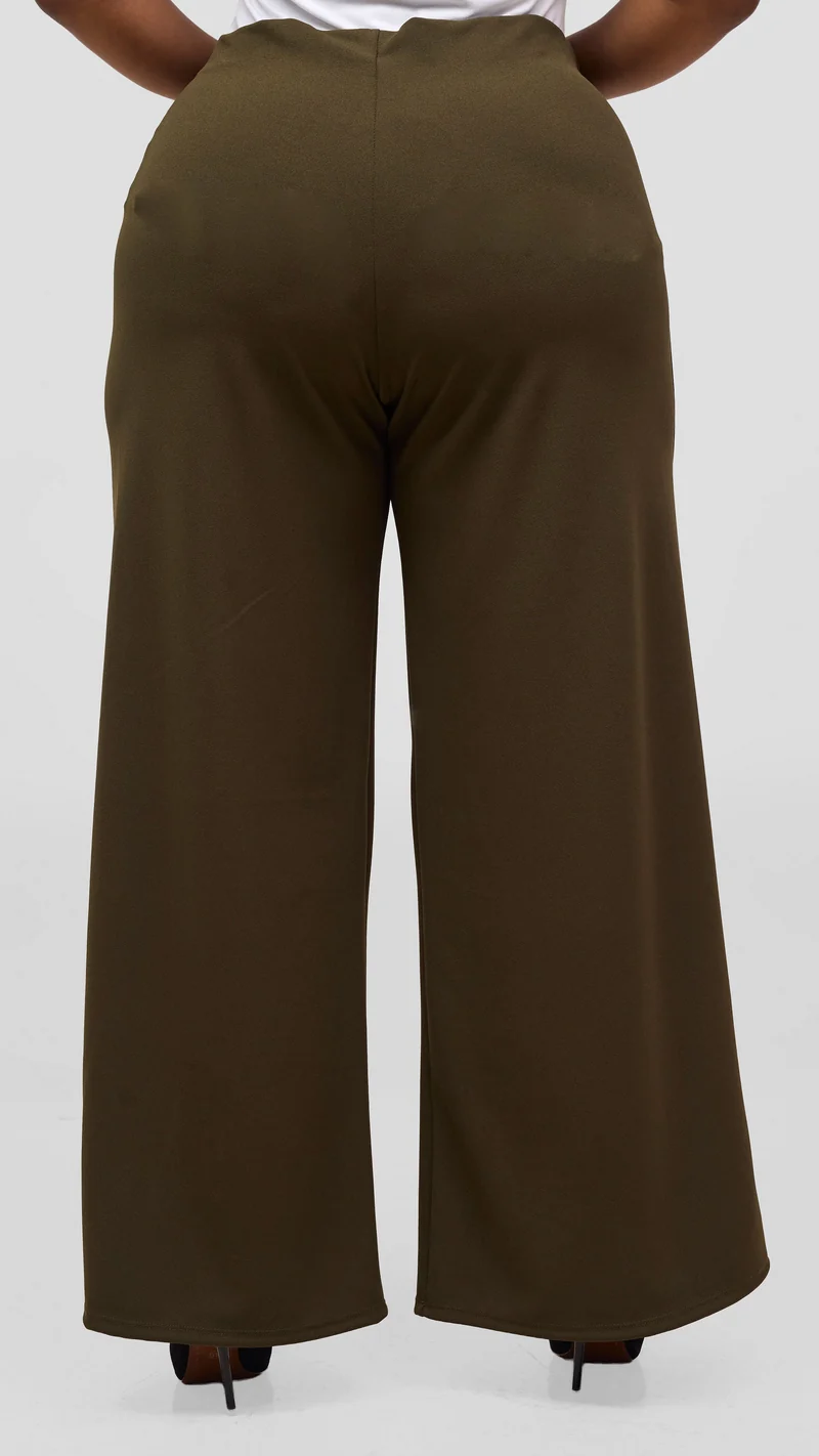 Vivo Basic Straight Leg Pants - Hunters