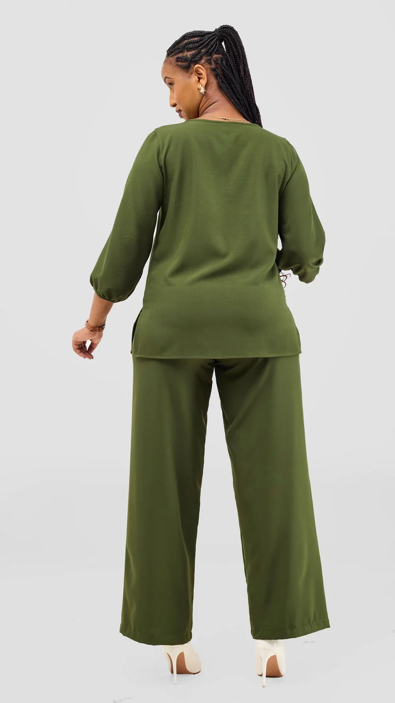 Vivo Kani Bishop Sleeve Top - Hunters