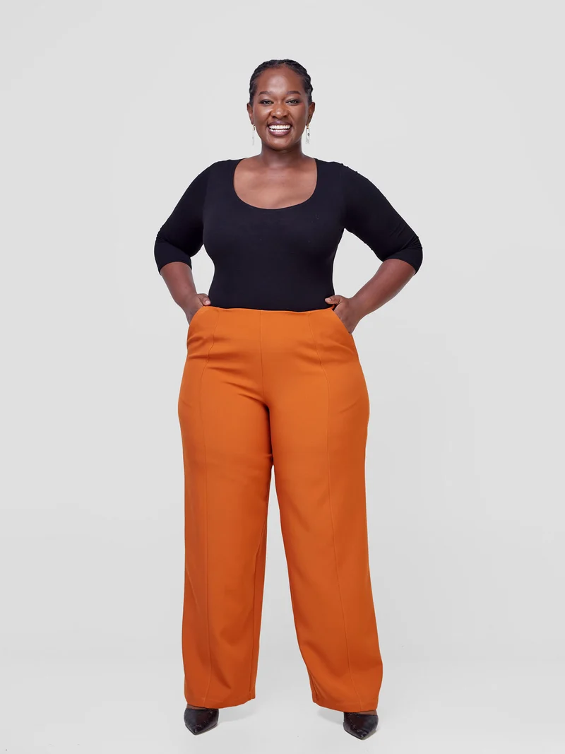 Vivo Saida Straight Leg Pants - Rust