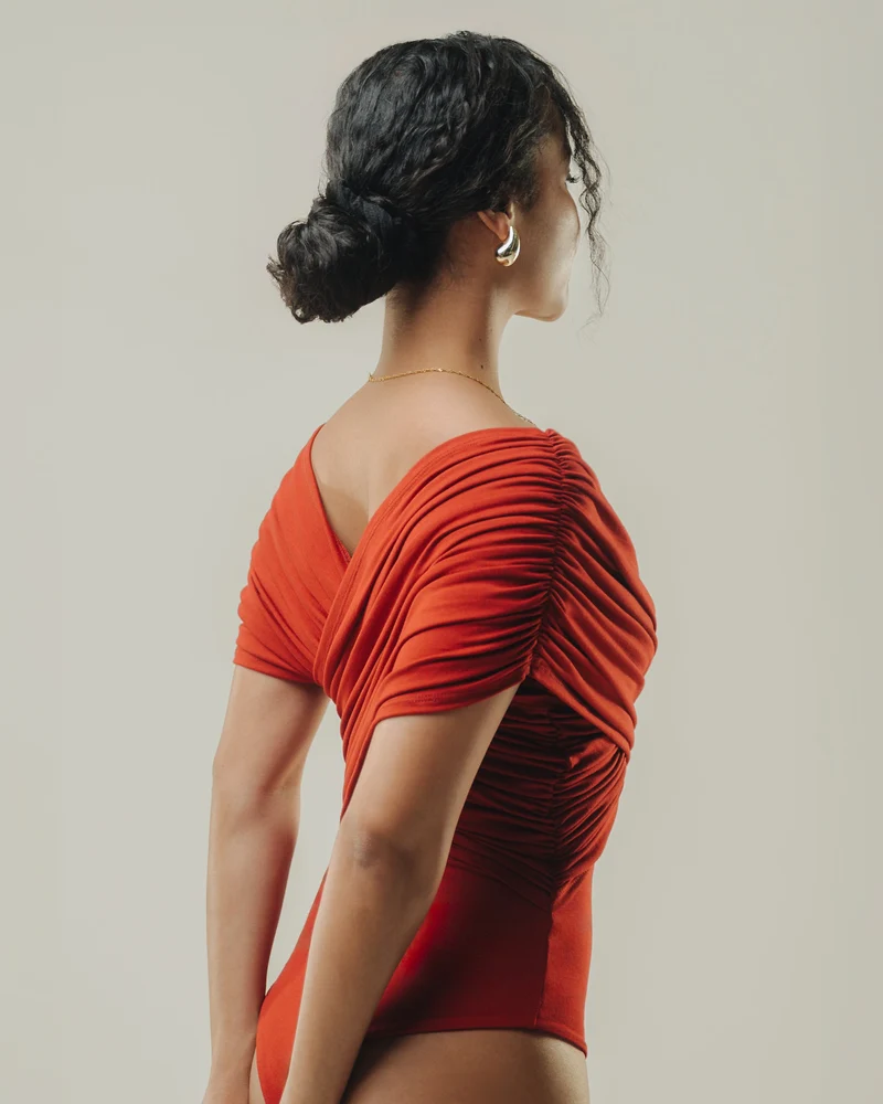 Vivo X This Is Essential Ruched Bodysuit - Red