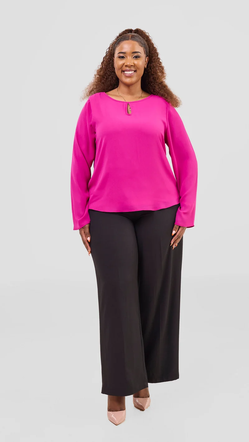 Vivo Sierra Long Sleeve Top(Double Layered) - Fuschia