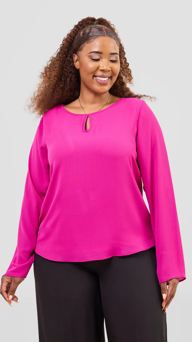 Vivo Sierra Long Sleeve Top(Double Layered) - Fuschia