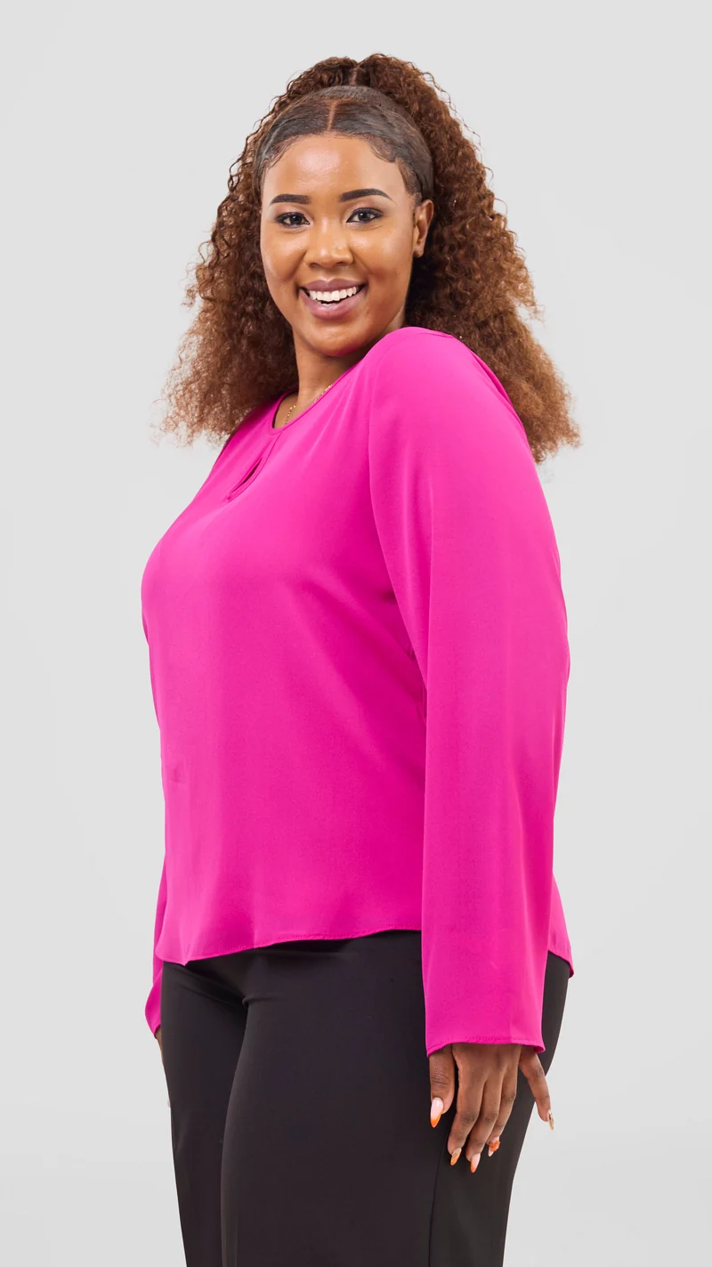 Vivo Sierra Long Sleeve Top(Double Layered) - Fuschia