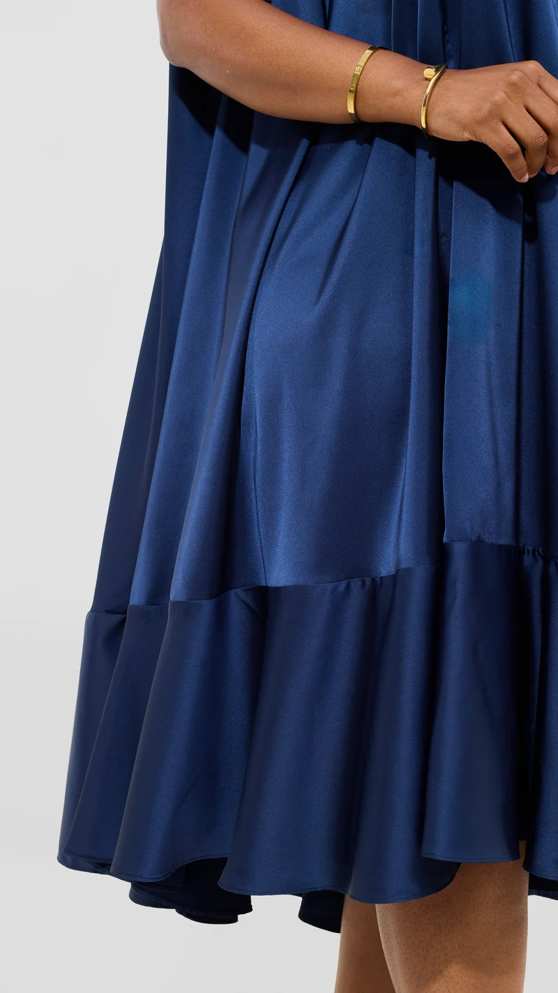 Vivo Samira Cape Dress - Navy