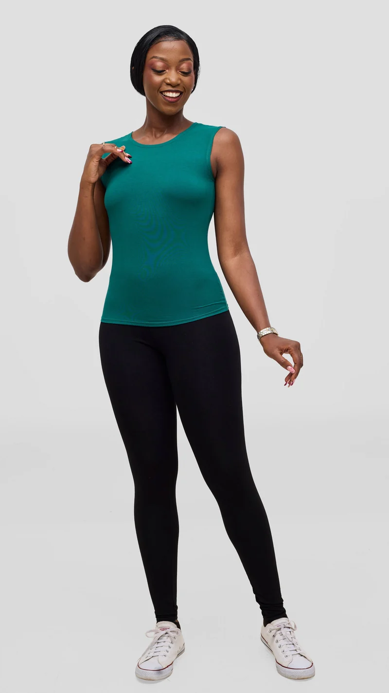 Vivo Jersey Drop Shoulder Top - Dark Green