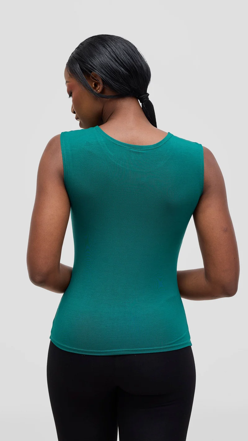 Vivo Jersey Drop Shoulder Top - Dark Green