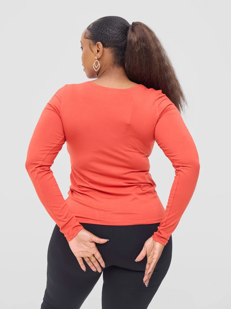 Vivo Basic Long Sleeved Top - Rust