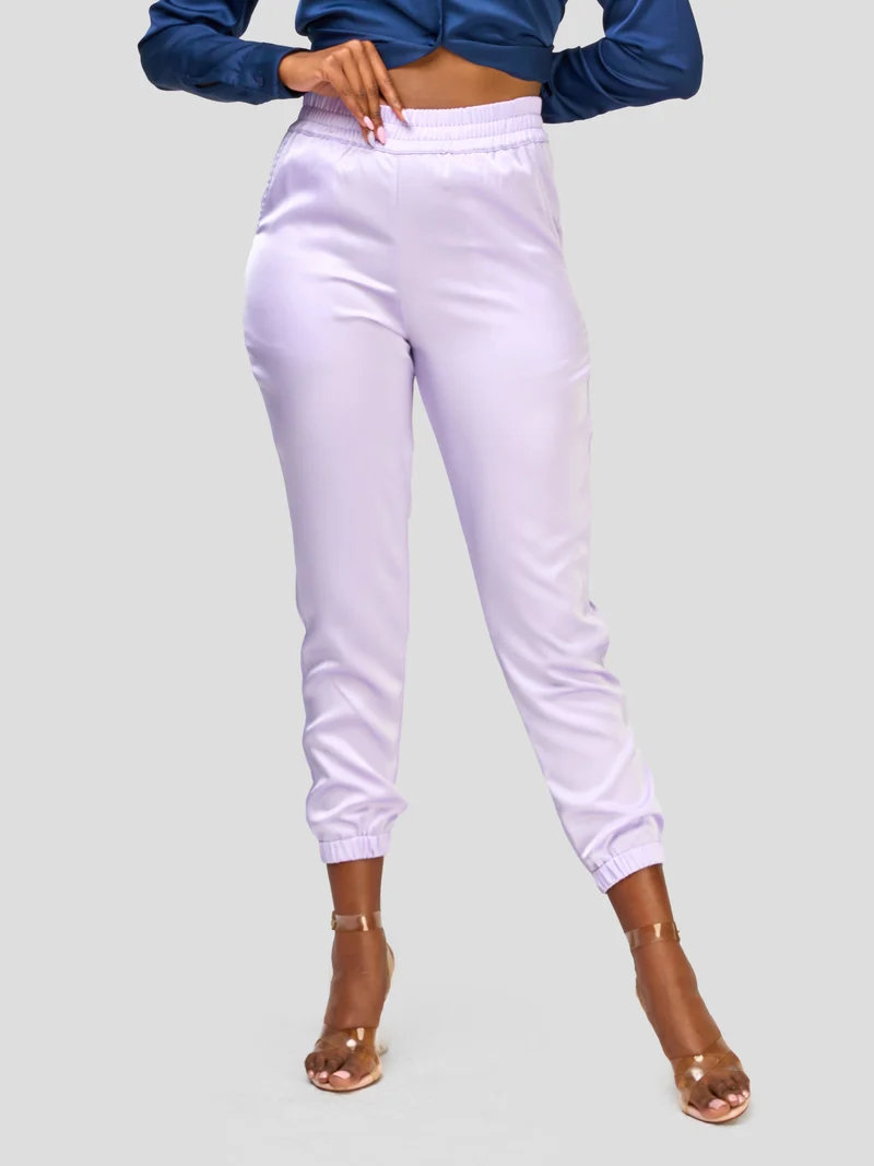 Vivo Nimali Satin Joggers - Lilac