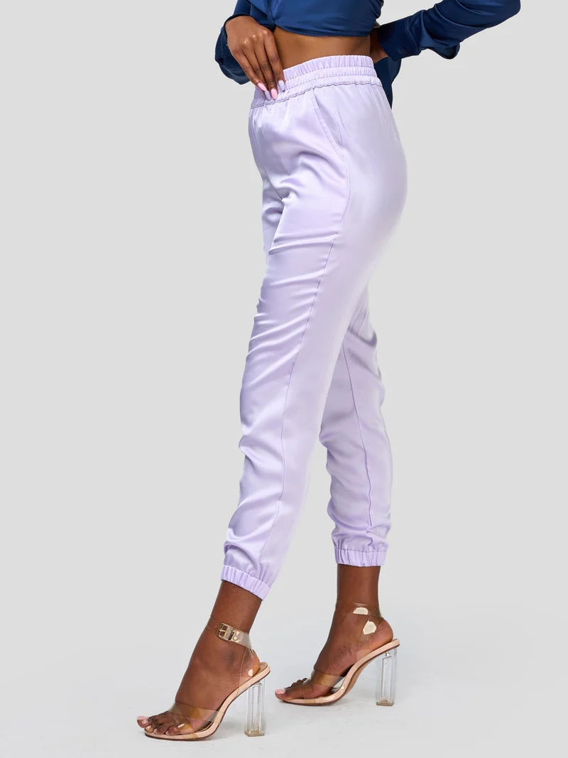 Vivo Nimali Satin Joggers - Lilac