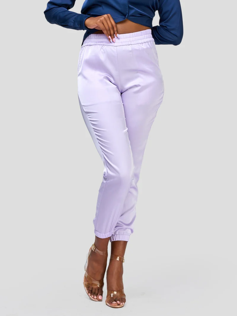 Vivo Nimali Satin Joggers - Lilac