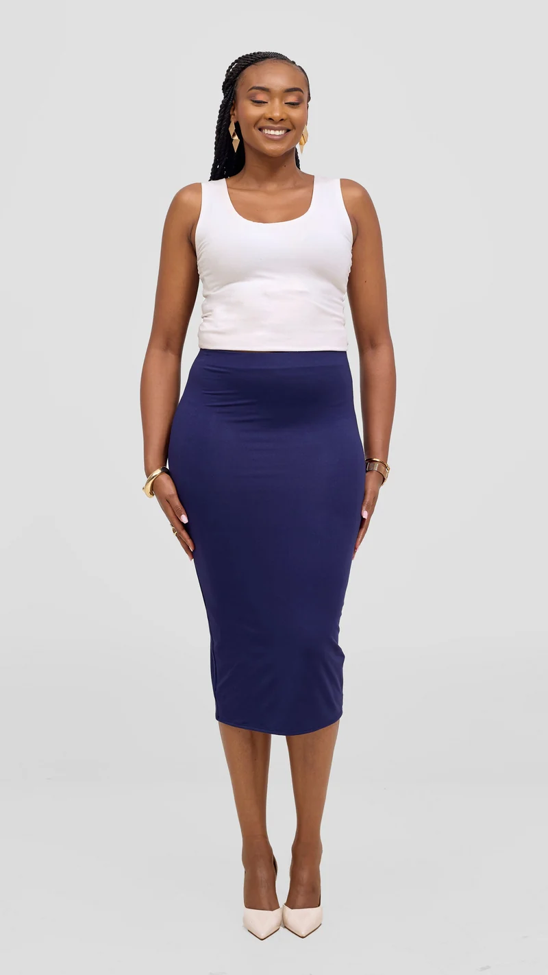 Vivo Double Layered Capri Skirt in Jersey - Navy Blue