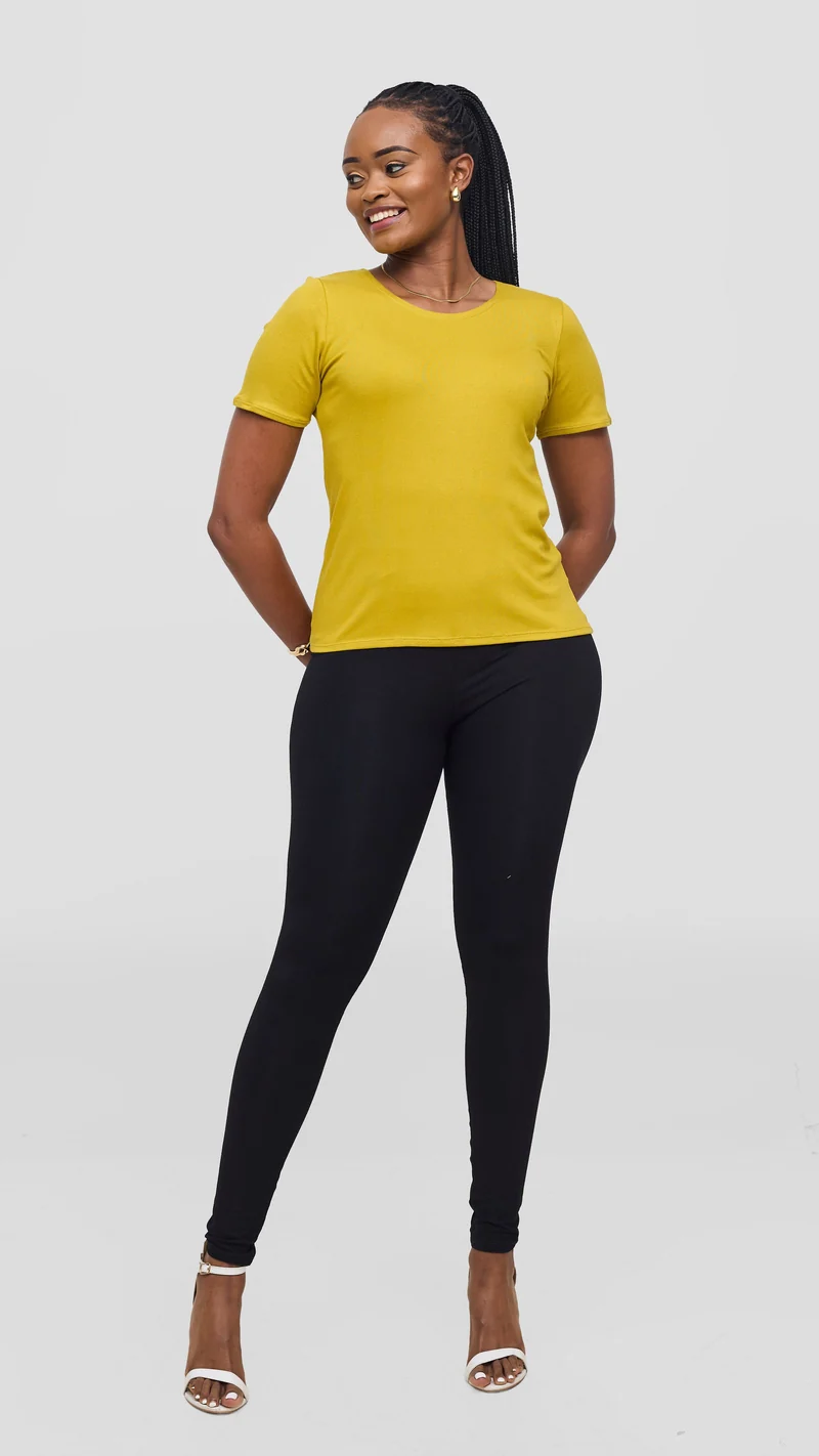 Vivo Basic Short Sleeve Top - Light Olive