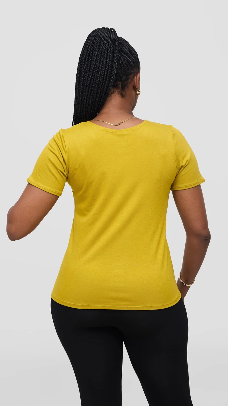 Vivo Basic Short Sleeve Top - Light Olive
