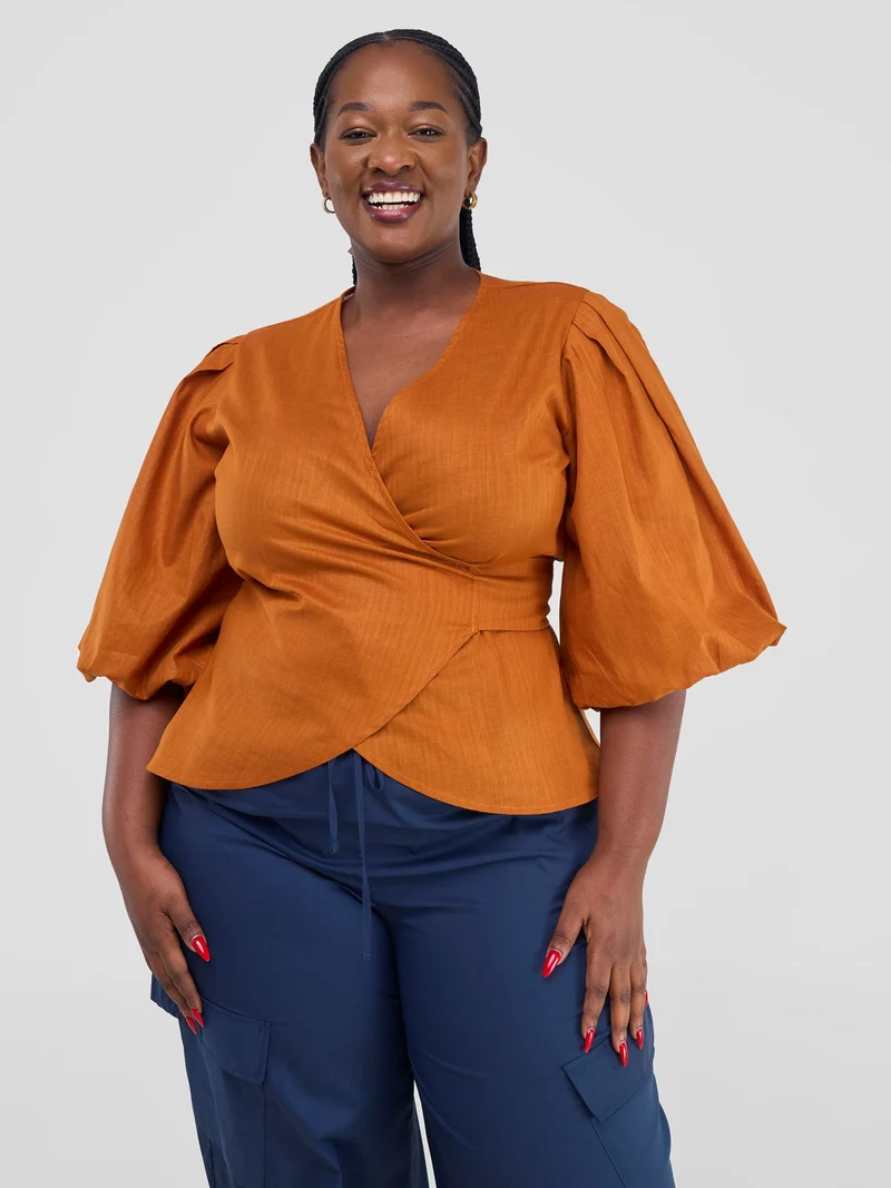 Safari by Vivo Savannah Wrap Top - Rust