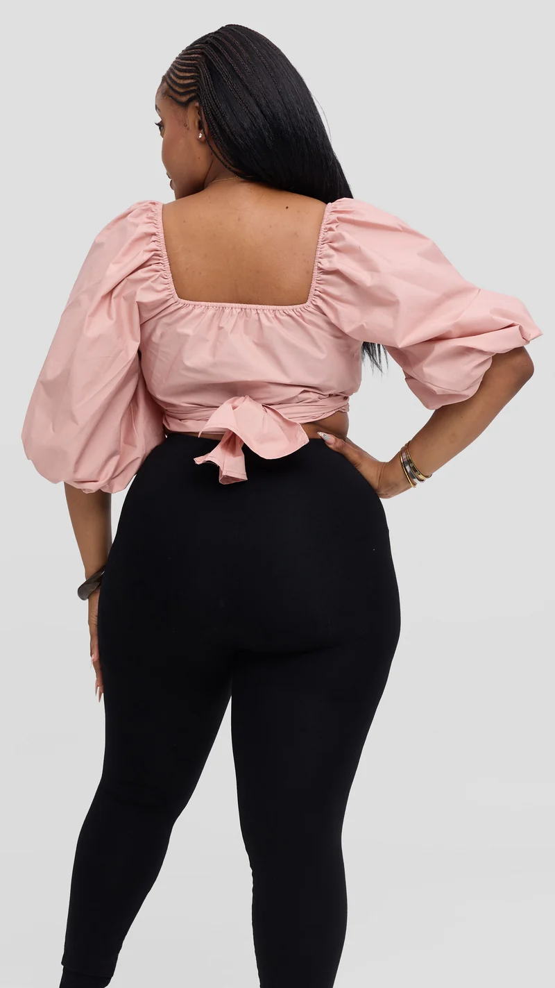 Safari by Vivo Two Way Wrap Top in Cotton - Dusty Pink
