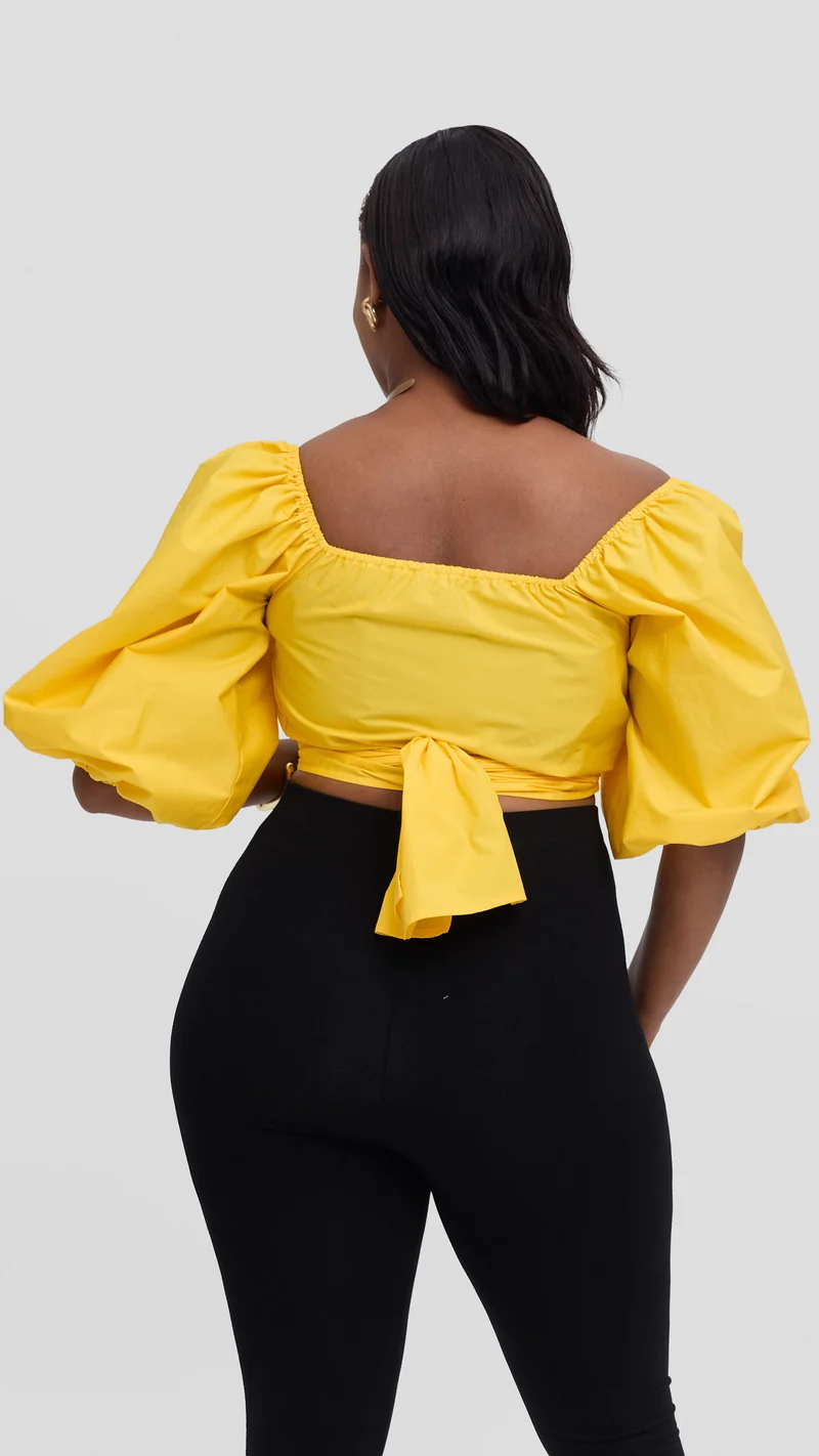 Safari by Vivo Two Way Wrap Top in Cotton - Yellow