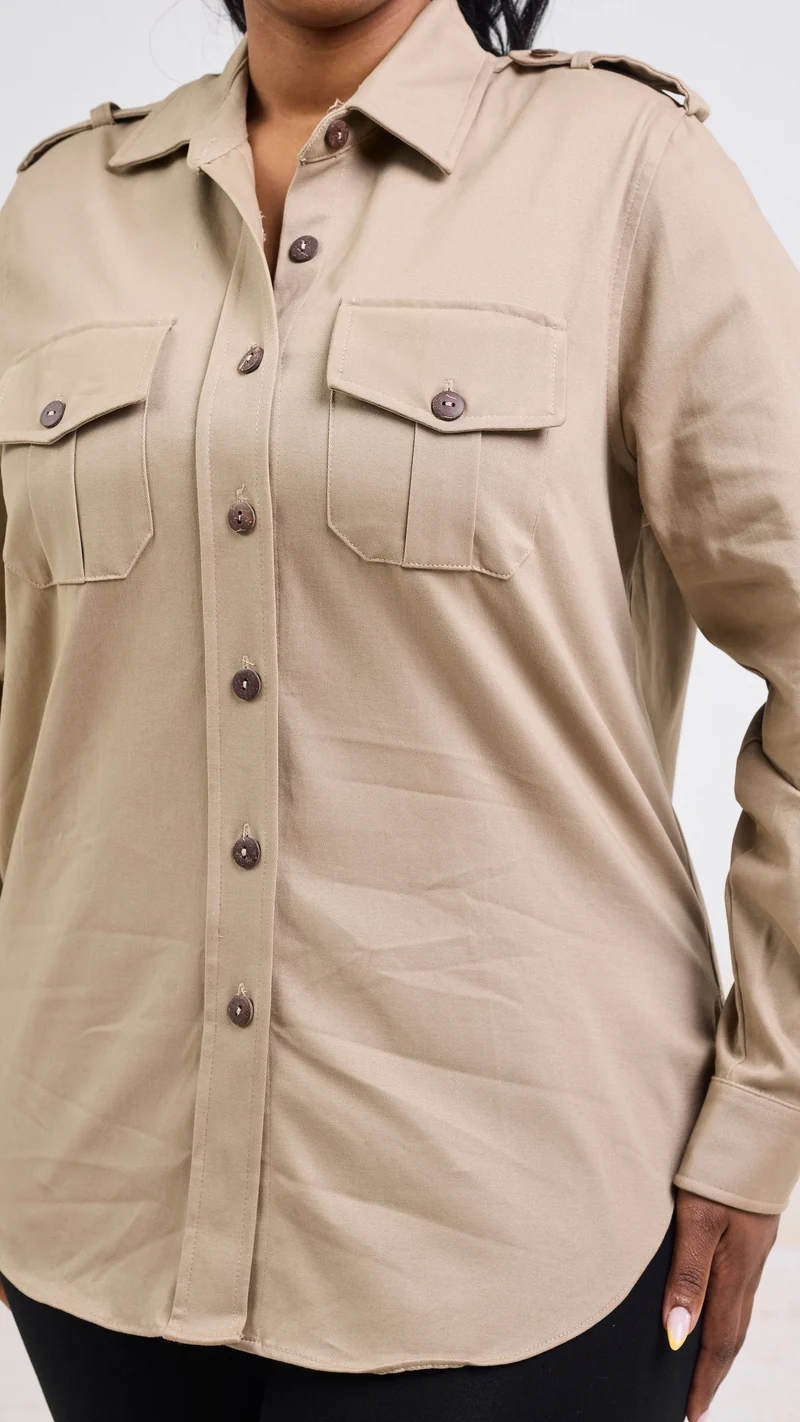 Safari by Vivo Chui Heavy Shirt - Taupe