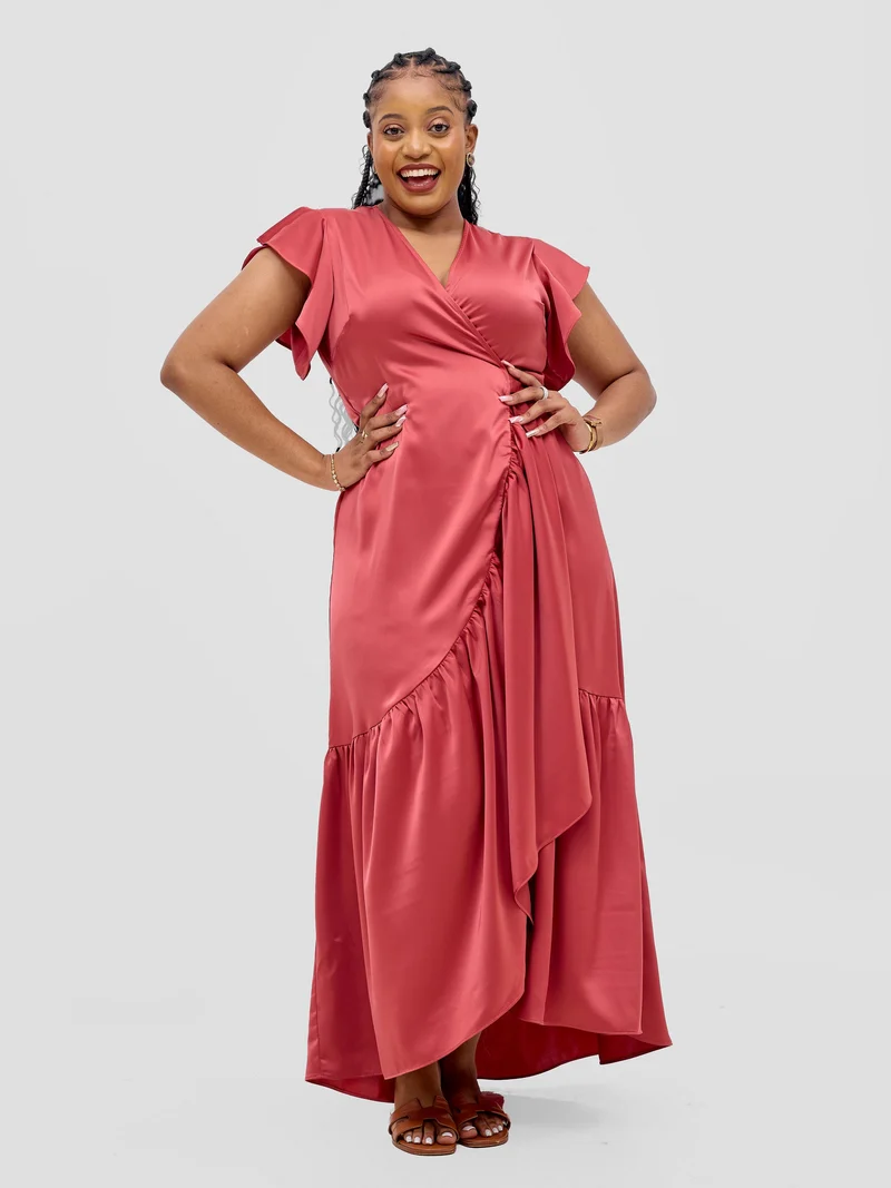 Vivo Hanabi Wrap Maxi Dress - Dark Rust