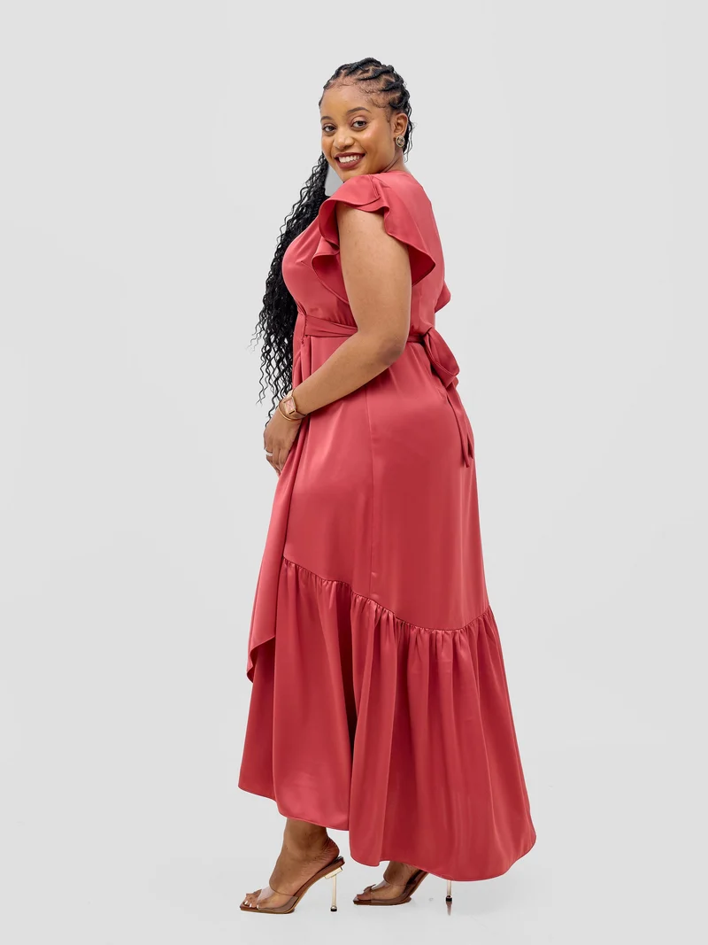 Vivo Hanabi Wrap Maxi Dress - Dark Rust