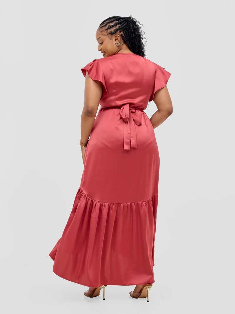 Vivo Hanabi Wrap Maxi Dress - Dark Rust