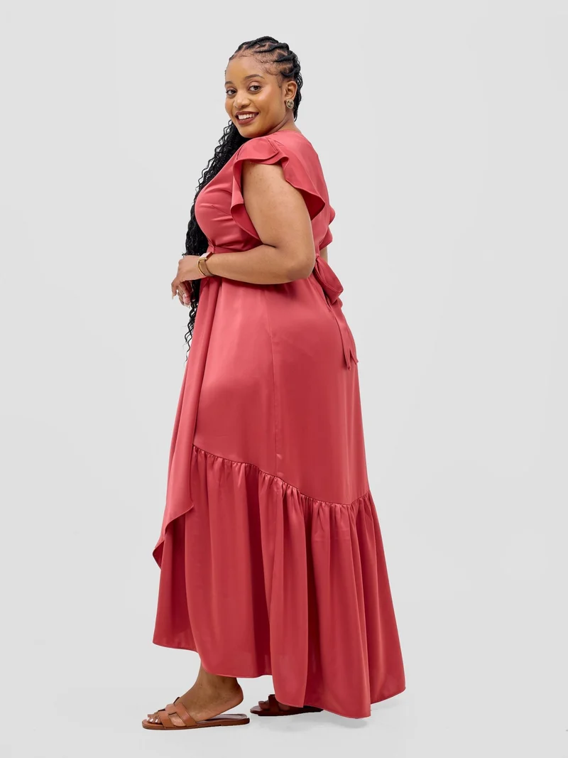 Vivo Hanabi Wrap Maxi Dress - Dark Rust