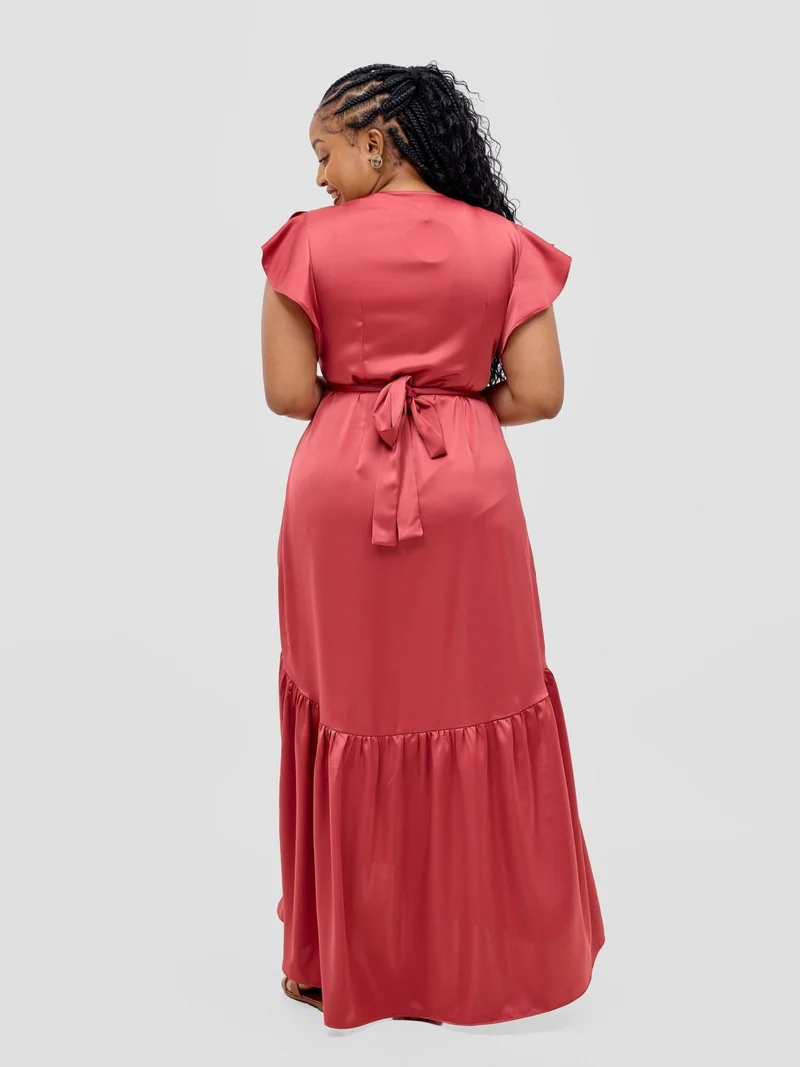 Vivo Hanabi Wrap Maxi Dress - Dark Rust