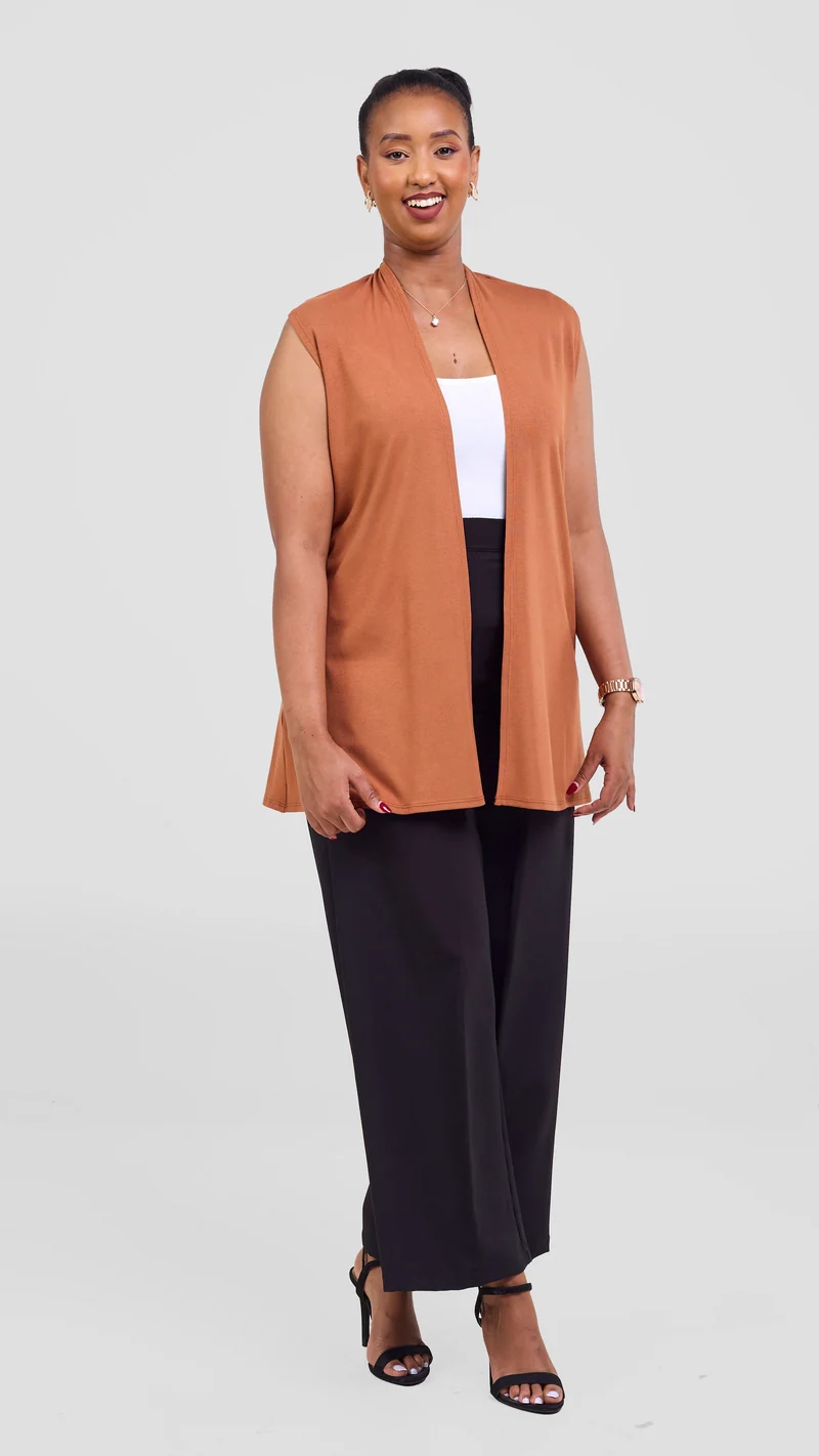 Vivo Everyday Sleeveless Waterfall in Jersey - Brown