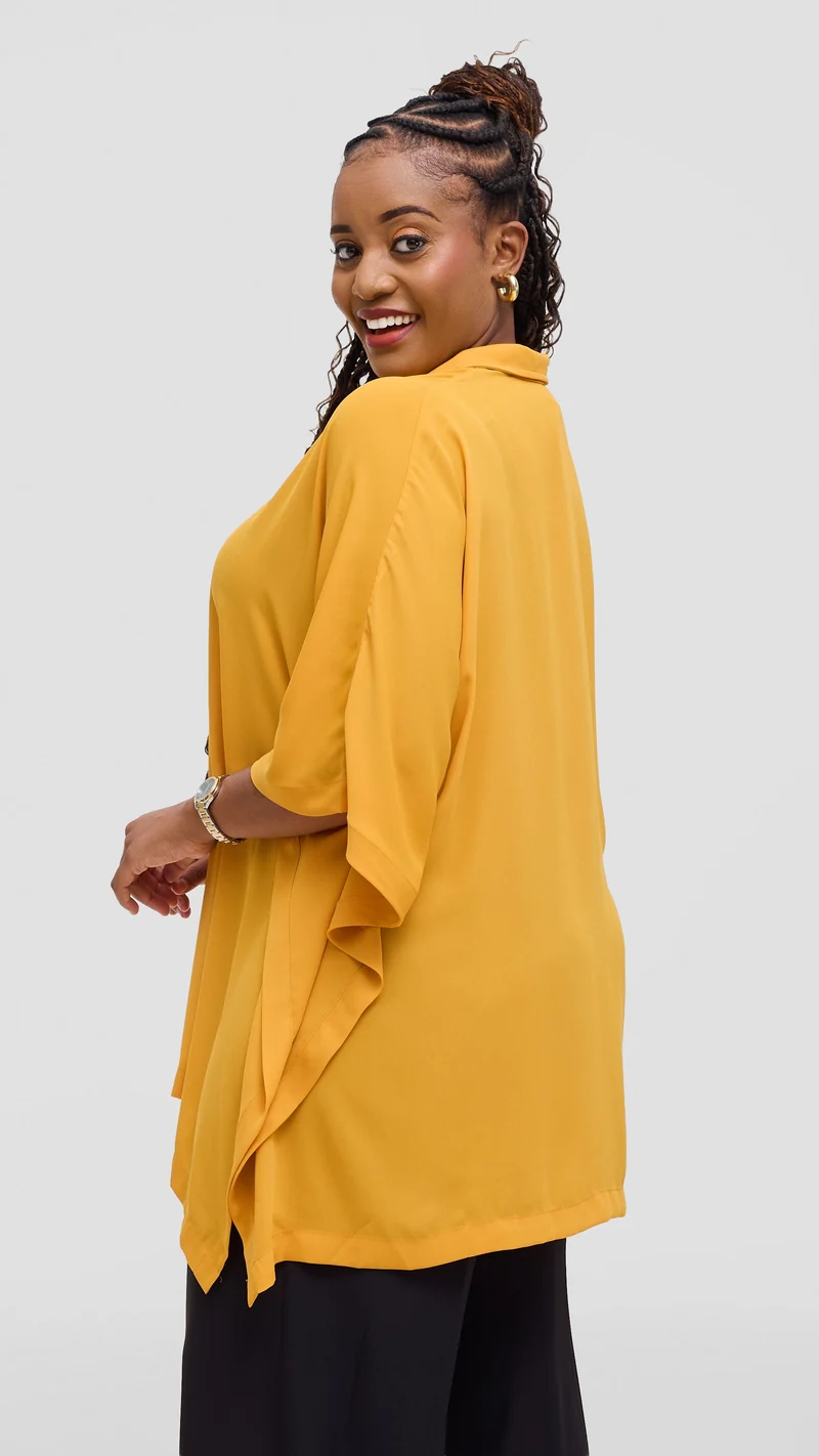 Vivo Isabi Loose Top in Chiffon - Mustard