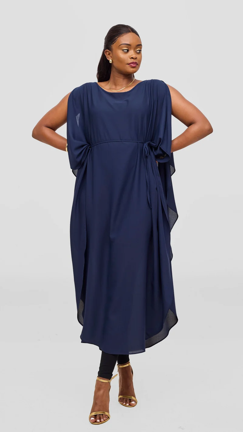 Vivo Liora Scalloped Maxi Top - Navy