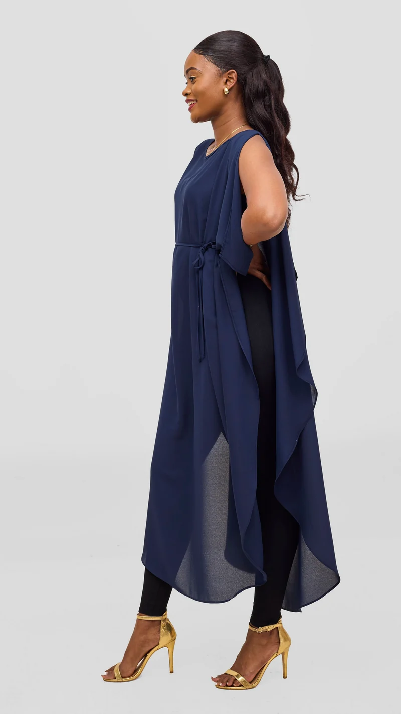 Vivo Liora Scalloped Maxi Top - Navy