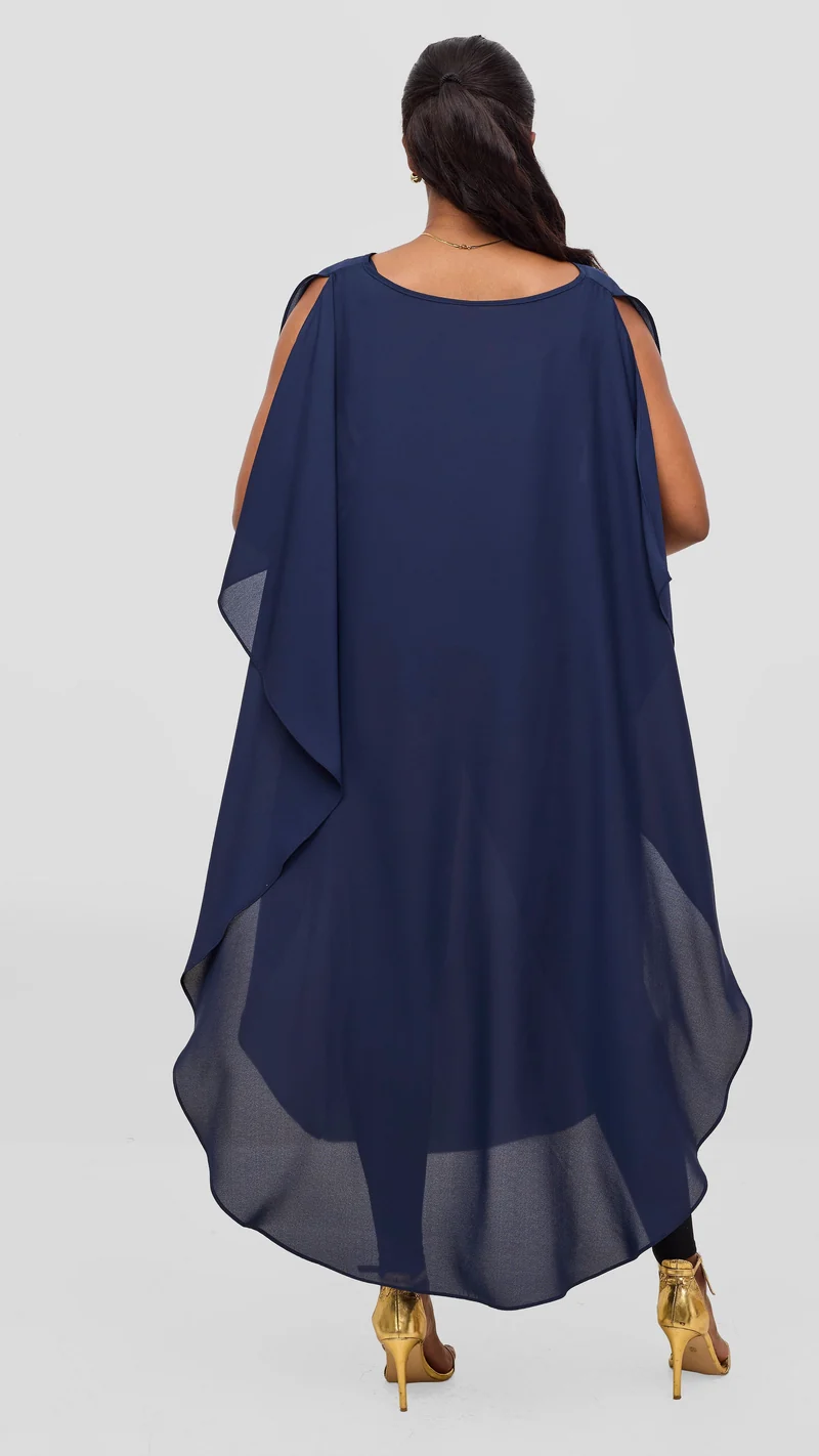 Vivo Liora Scalloped Maxi Top - Navy