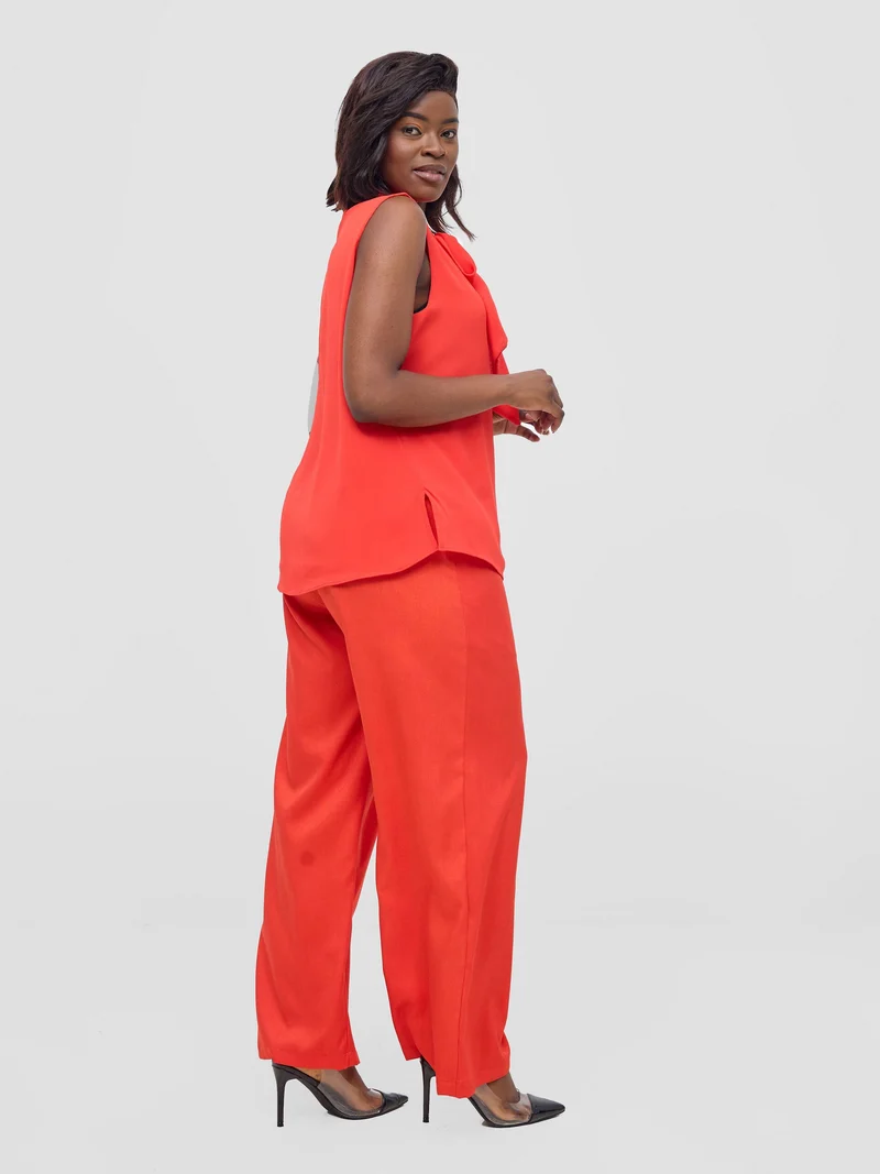 Vivo Niari Sleeveless Top In Chiffon - Orange