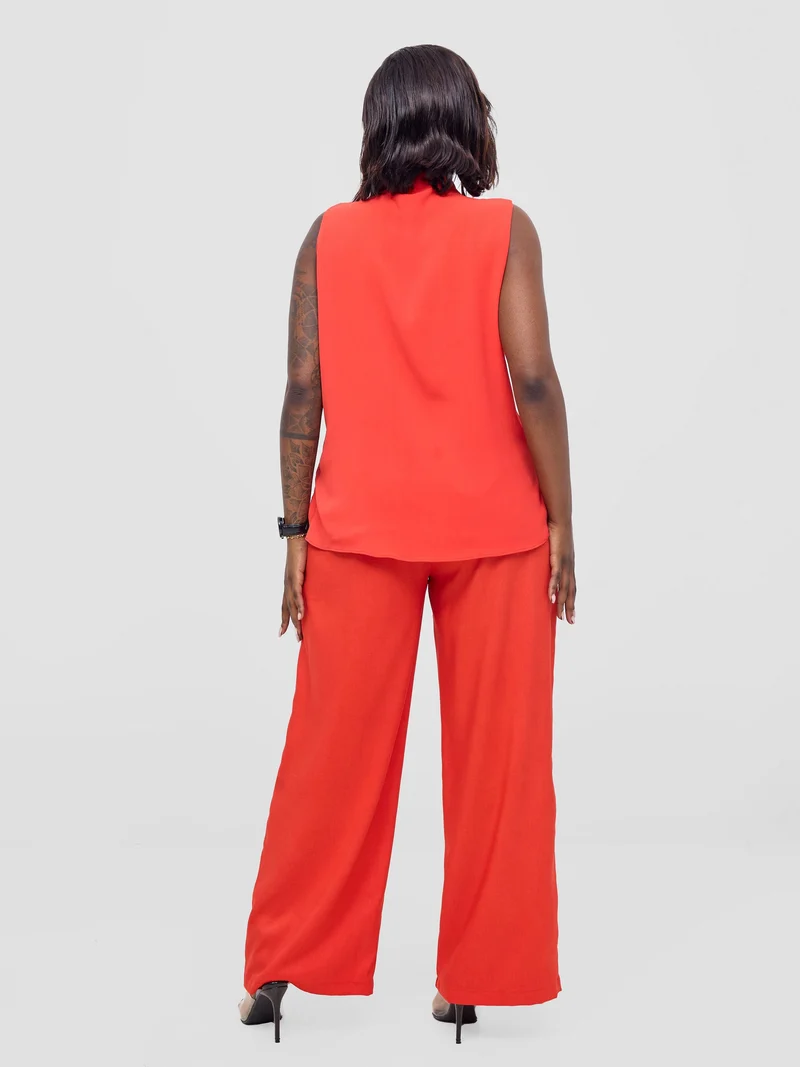 Vivo Niari Sleeveless Top In Chiffon - Orange