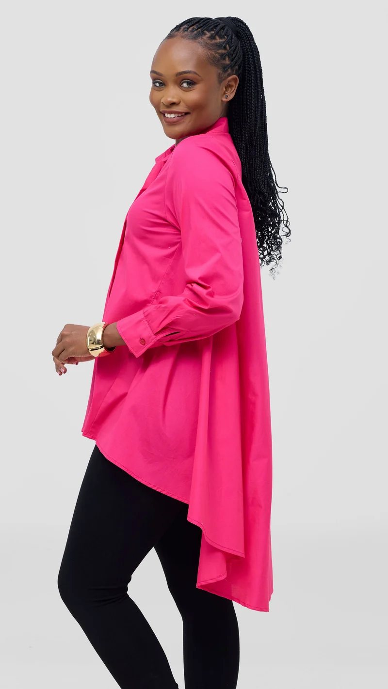 Safari by Vivo Zehra Cotton High Low Shirt - Pink