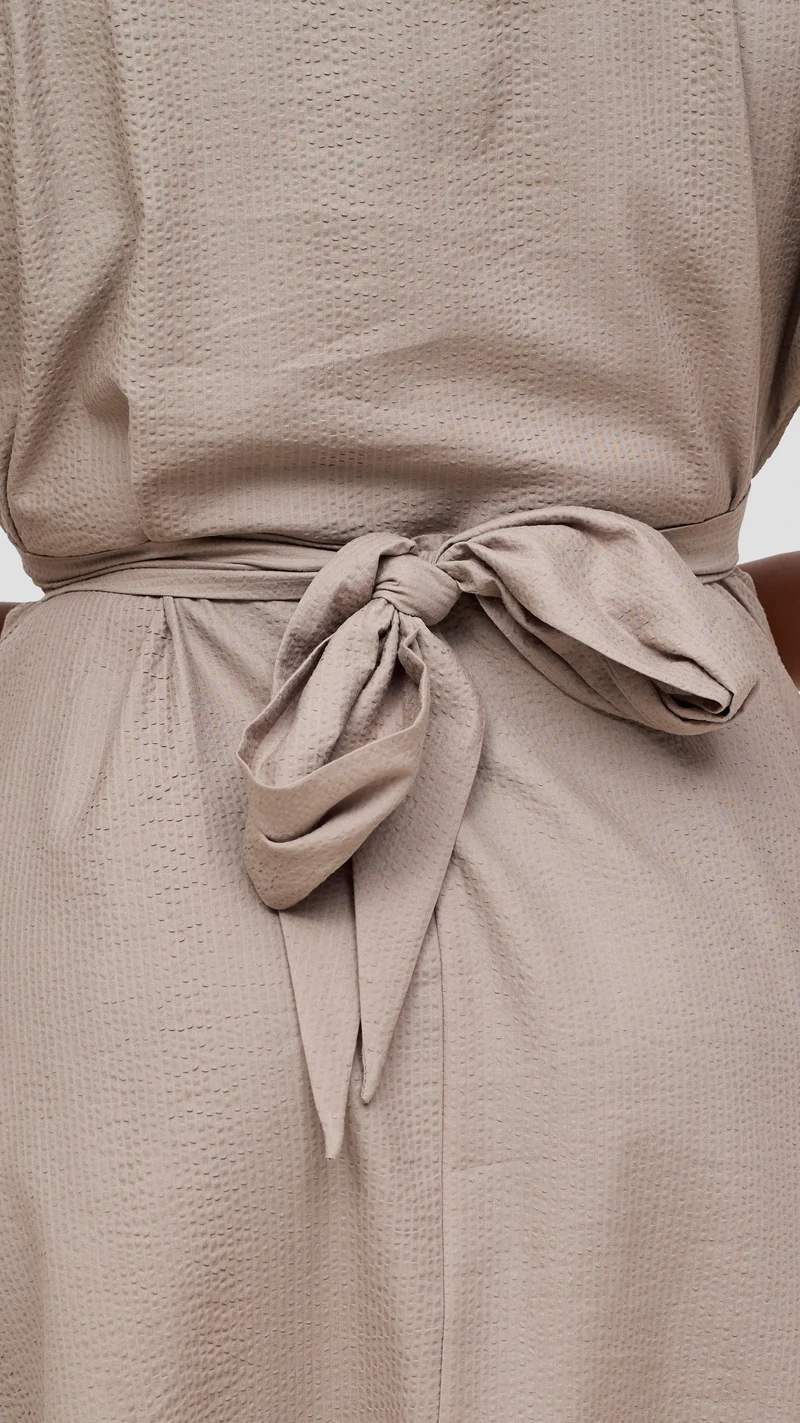 Safari by Vivo Zehra Tie Waist Kimono Dress - Taupe