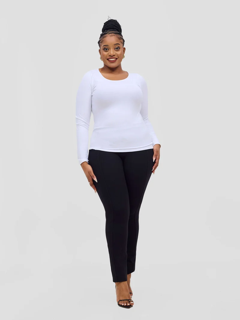 Vivo Everyday Long Sleeve Top in Jersey - White