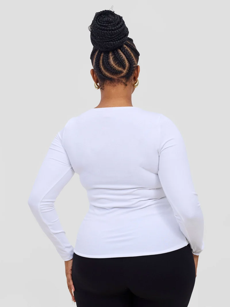 Vivo Everyday Long Sleeve Top in Jersey - White
