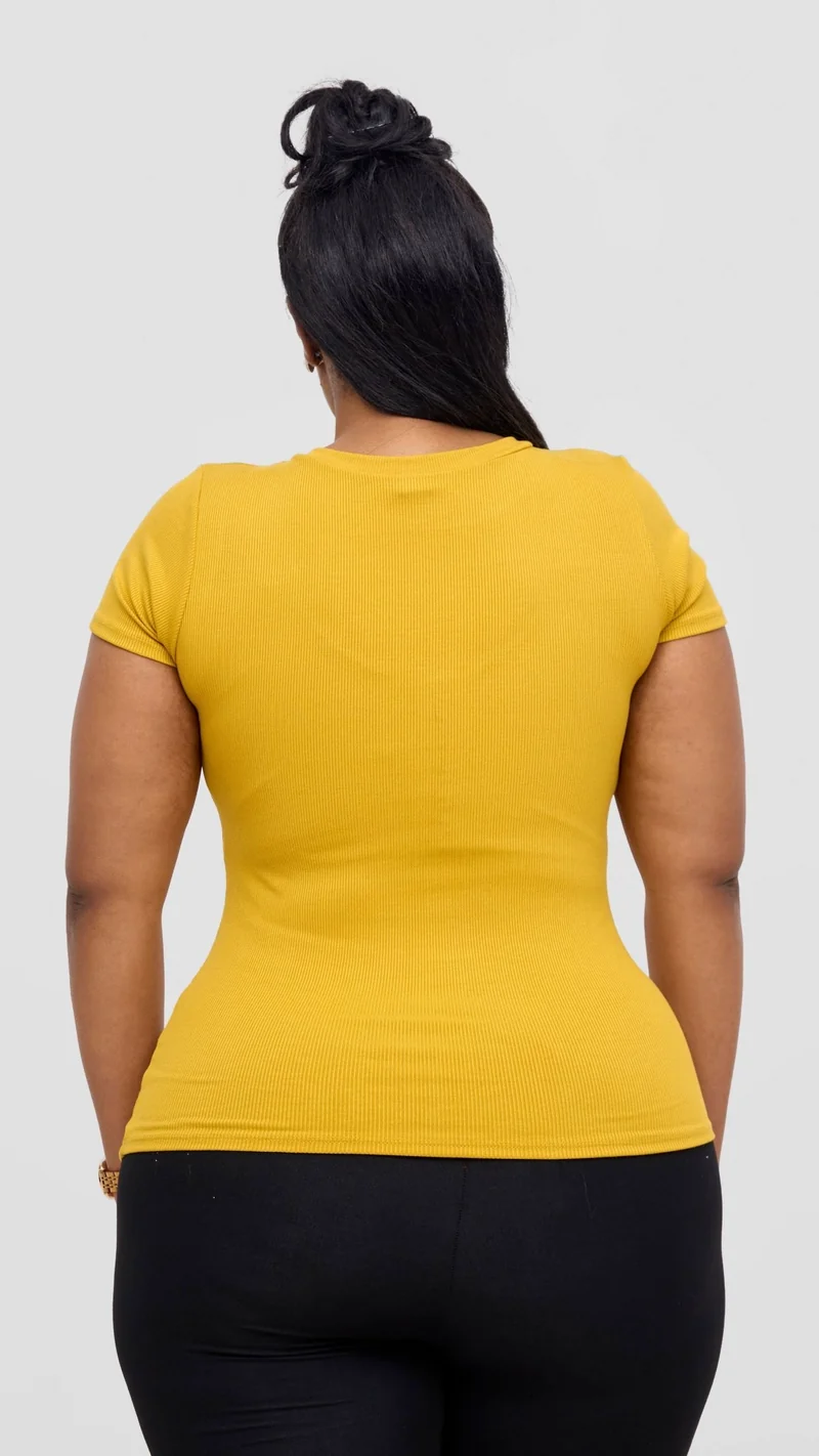 Vivo Ari Short Sleeve Top -Mustard