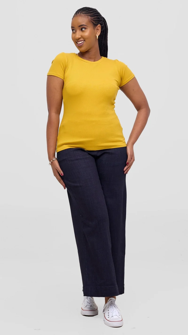 Vivo Ari Short Sleeve Top -Mustard